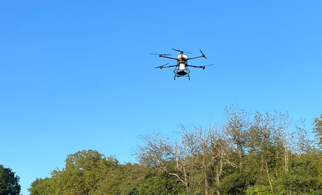 Spritzdrohne im Einsatz
